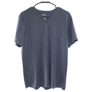 Express Men's Dark Blue V-Neck Tee